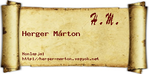 Herger Márton névjegykártya