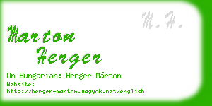 marton herger business card
